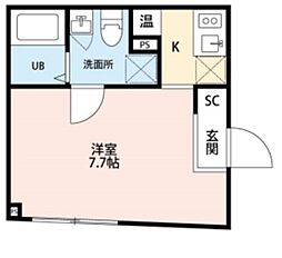 アクシアム スミダ 1階1Kの間取り