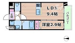 Alivis Shimo-Shinjo SoL TERRAC 1LDKの間取図画像