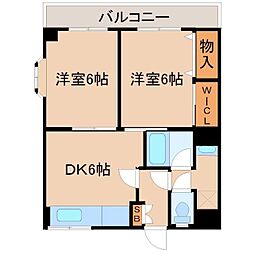 コスモ川久保 2DKの間取図画像