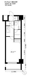 プレミアムコート都立大学 1Kの間取図画像