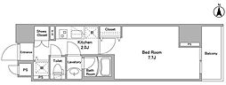 BPRレジデンス西早稲田 1Kの間取図画像