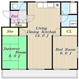 スターレンテル 2LDKの間取図画像