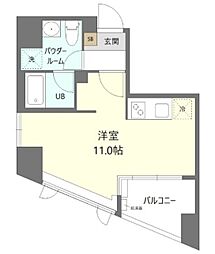 エンデュランス松戸 3階ワンルームの間取り