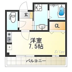 パナハイツ2001 ワンルームの間取図画像