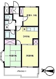 サンライズマンション 3DKの間取図画像