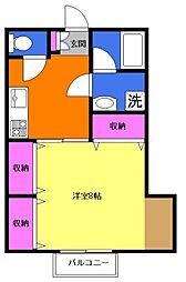 パレス小沢7 1Kの間取図画像
