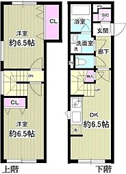スタンズ神楽坂 6階2DKの間取り