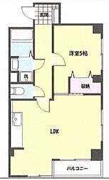 サンパレス赤塚 1LDKの間取図画像