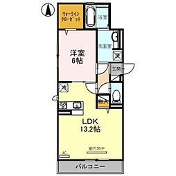 メゾンブランシュ 1LDKの間取図画像