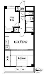 さがみ野シティハイツ 2DKの間取図画像