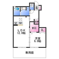 LienMaison冬野 1LDKの間取図画像