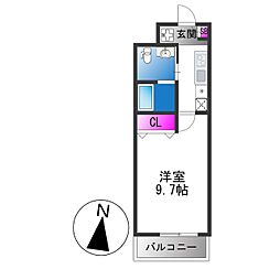 ルミエール巽南 1Kの間取図画像