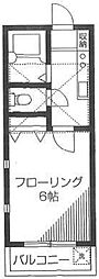 メゾンブルーリボン 1Kの間取図画像