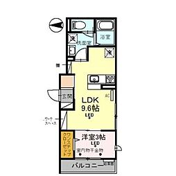 D-RESIDENCE飯能 1LDKの間取図画像