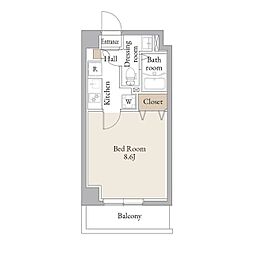 アルファコートお花茶屋II 1階1Kの間取り