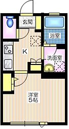 JR京浜東北・根岸線 磯子駅 徒歩10分の賃貸アパート 1階1Kの間取り