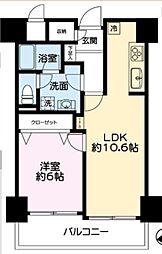 朝日広尾マンション 1LDKの間取図画像
