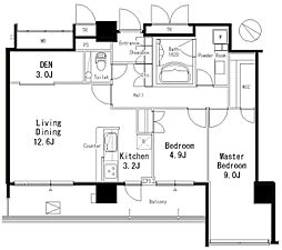MFPR目黒タワー 2階2SLDKの間取り