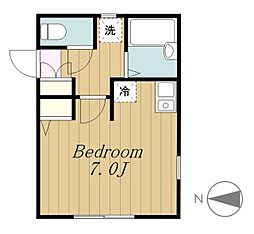 パームハウス 1Kの間取図画像