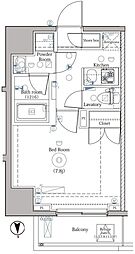 ディップス上野ノース 10階1Kの間取り