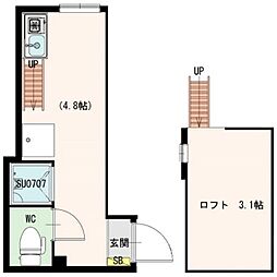 stage中野III 2階ワンルームの間取り