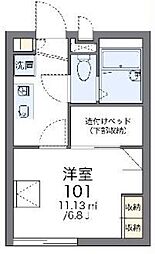 レオパレスベーレンアウスレーゼ 1Kの間取図画像