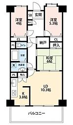 ガーデンシティ戸田 3LDKの間取図画像