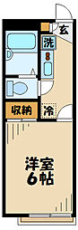 レオパレスＦＵＪＩＭＩII(32005) 1階1Kの間取り