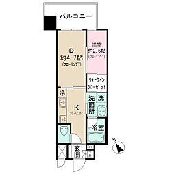 サンヒルズ大橋駅前 1DKの間取図画像
