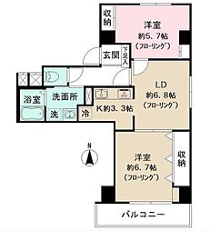 クリダイマンション 7階2LDKの間取り