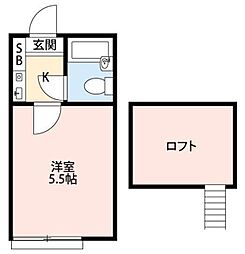 プラザ・ドゥ・ペートンA棟 1階1Kの間取り