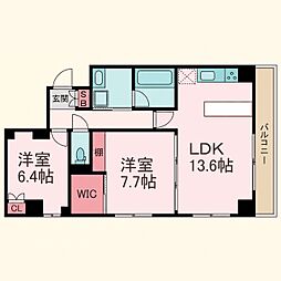 サンテラス 2LDKの間取図画像