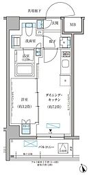 パークアクシス文京本郷 6階1DKの間取り