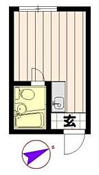 ラ・ポルタ蔵前 5階ワンルームの間取り