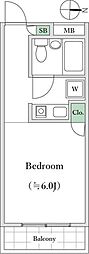 スカイコート新宿7 ワンルームの間取図画像