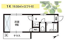 レオパレス西新井第2 1Kの間取図画像
