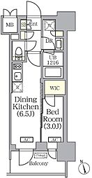 プライムガーデン銀座八丁堀 406 4階1DKの間取り