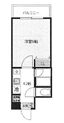 プティ・リヴァージュ 3階1Kの間取り