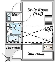 グリーンパレス東川口 ワンルームの間取図画像