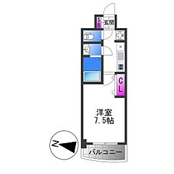 Luxe布施南 1Kの間取図画像