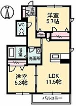 Ｇｒｅｅｎ－ｓｈｏｗｅｒ　田園　Ｃ棟 C0111 ｜ 島根県出雲市斐川町富村1515-1（賃貸アパート2LDK・1階・53.36㎡） その2