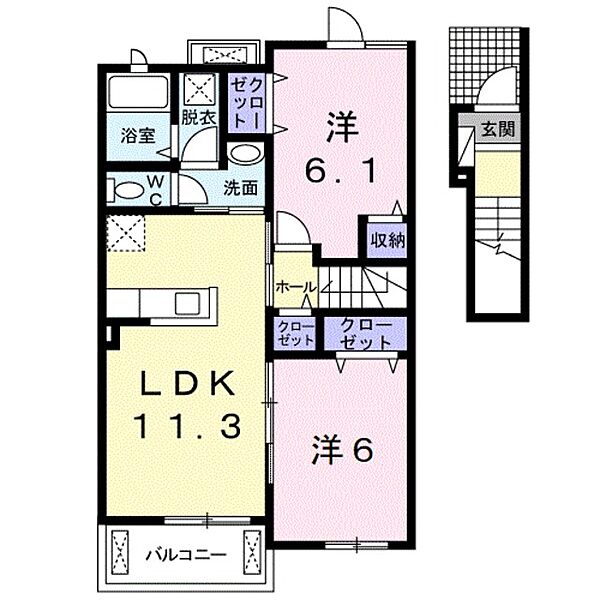 リュミエール ｜和歌山県和歌山市内原(賃貸アパート2LDK・2階・57.07㎡)の写真 その2