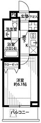 プレール・ドゥーク下丸子 3階1Kの間取り