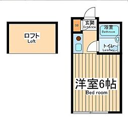 b'CASA淵野辺2re-born ワンルームの間取図画像