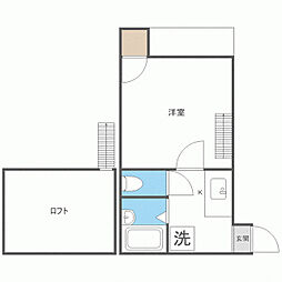 プルミエ 1Kの間取図画像