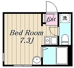 ハイドパーク本厚木 01 ワンルームの間取図画像