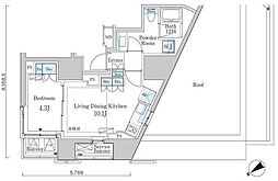 PRIMEART白金台 1LDKの間取図画像