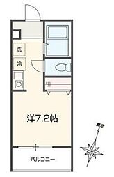 MELLAS北与野 ワンルームの間取図画像