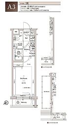 JR総武線 東中野駅 徒歩5分の賃貸マンション 1階1Kの間取り
