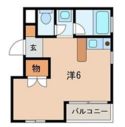 プレステージ12D ワンルームの間取図画像